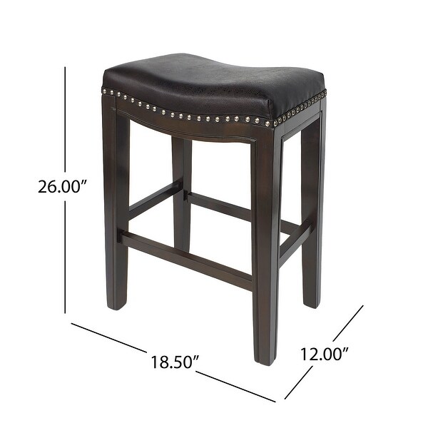 Tiffin Contemporary Studded Fabric Counter Stool (Set of 2) by Christopher Knight Home