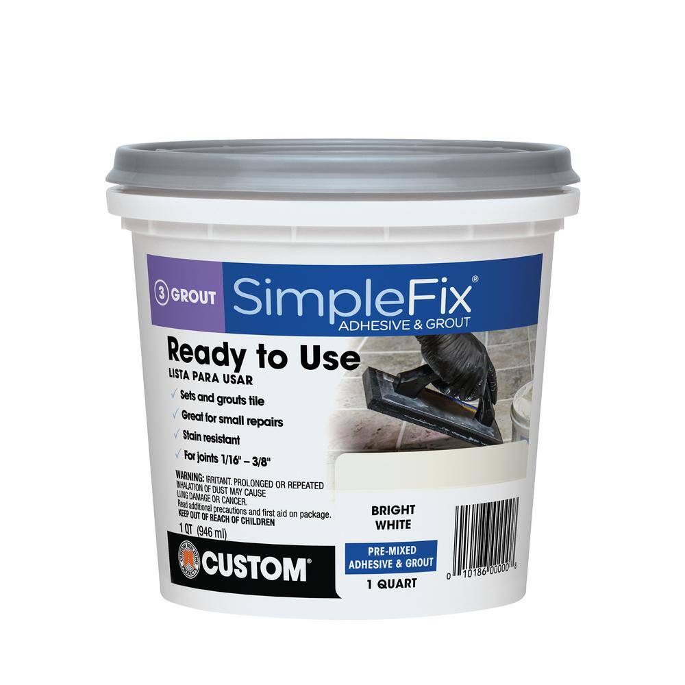 Custom Building Products SimpleFix White 1 qt. Pre-Mixed Adhesive and Grout TAGWQT