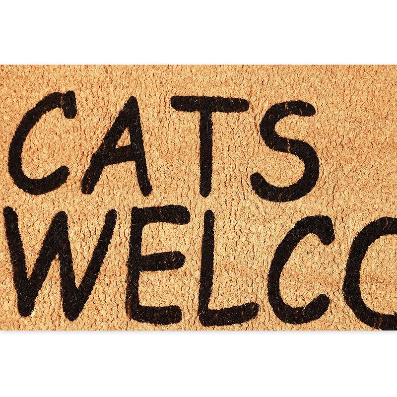 Cats Welcome People Tolerated Welcome Mat， Natural Coir Doormat (30 x 17 in)