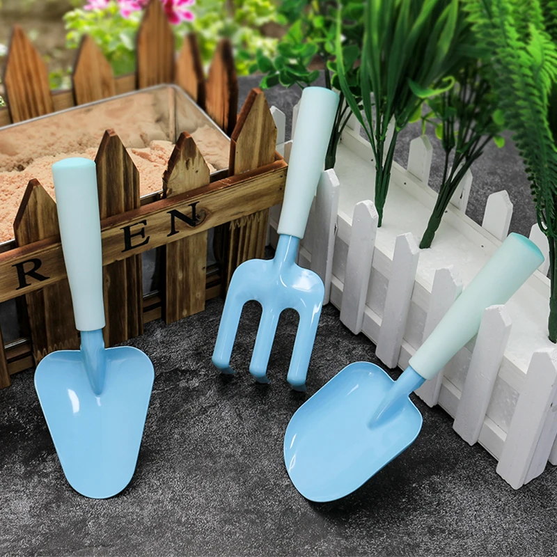 High Quality Carbon Steel Mini Garden Shovel Children Hand Tool Child Garden Tools set With Plastic Handle