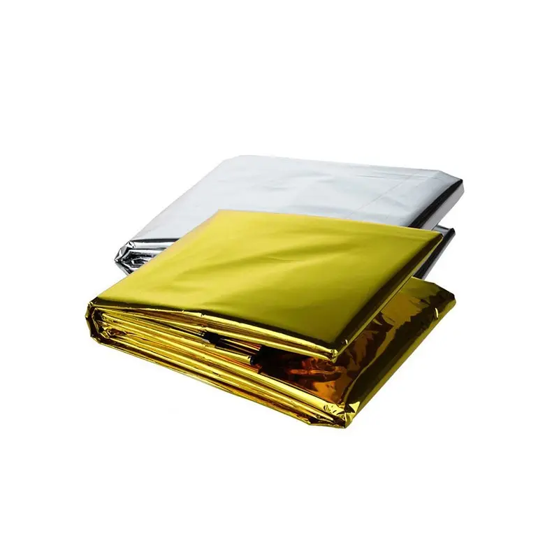 Silver and Gold Emergency Survival Rescue Warm Blankets Folding Emergency Blanket Shelter Outdoor Camping