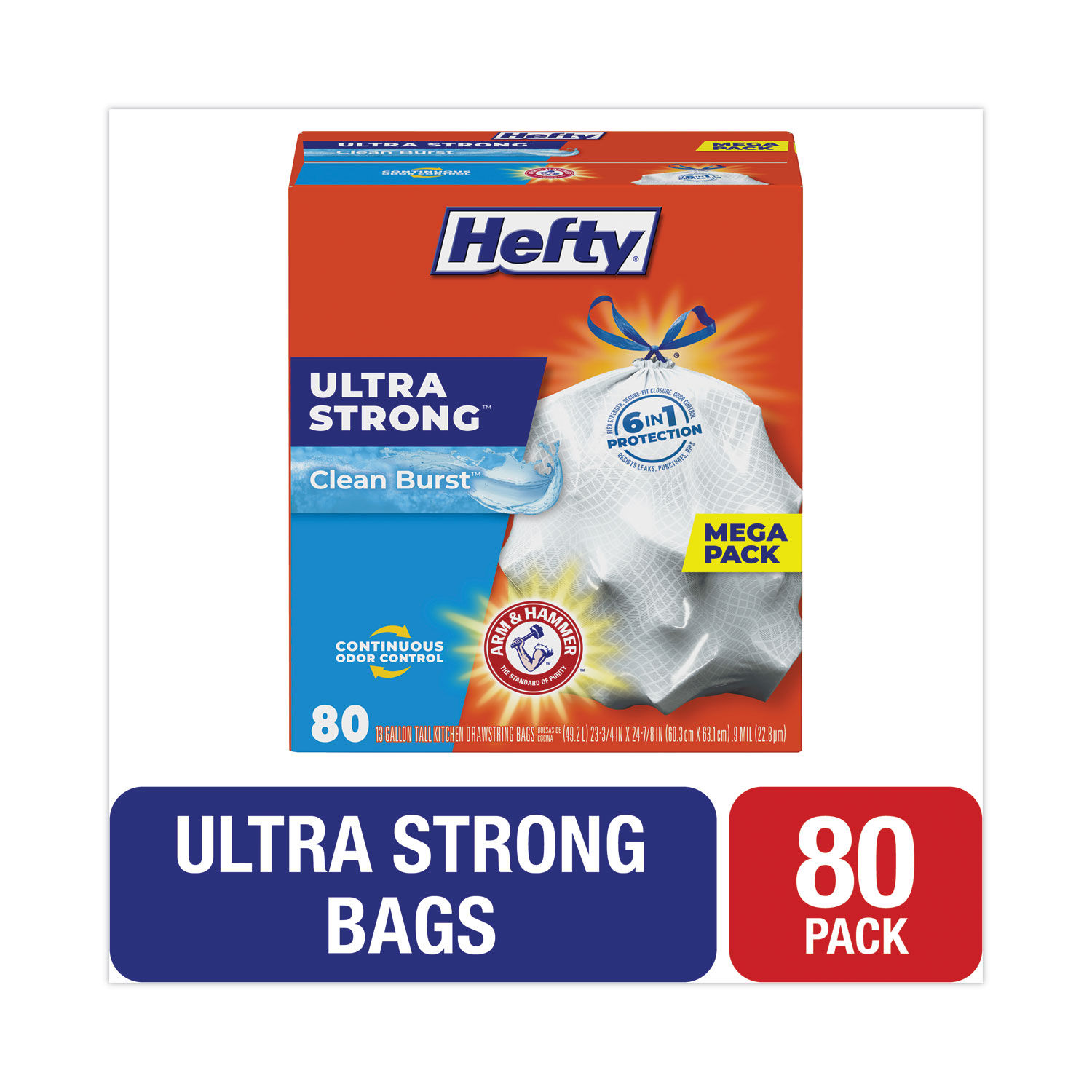 Ultra Strong Scented Tall White Kitchen Bags by Heftyandreg; PCTE88356