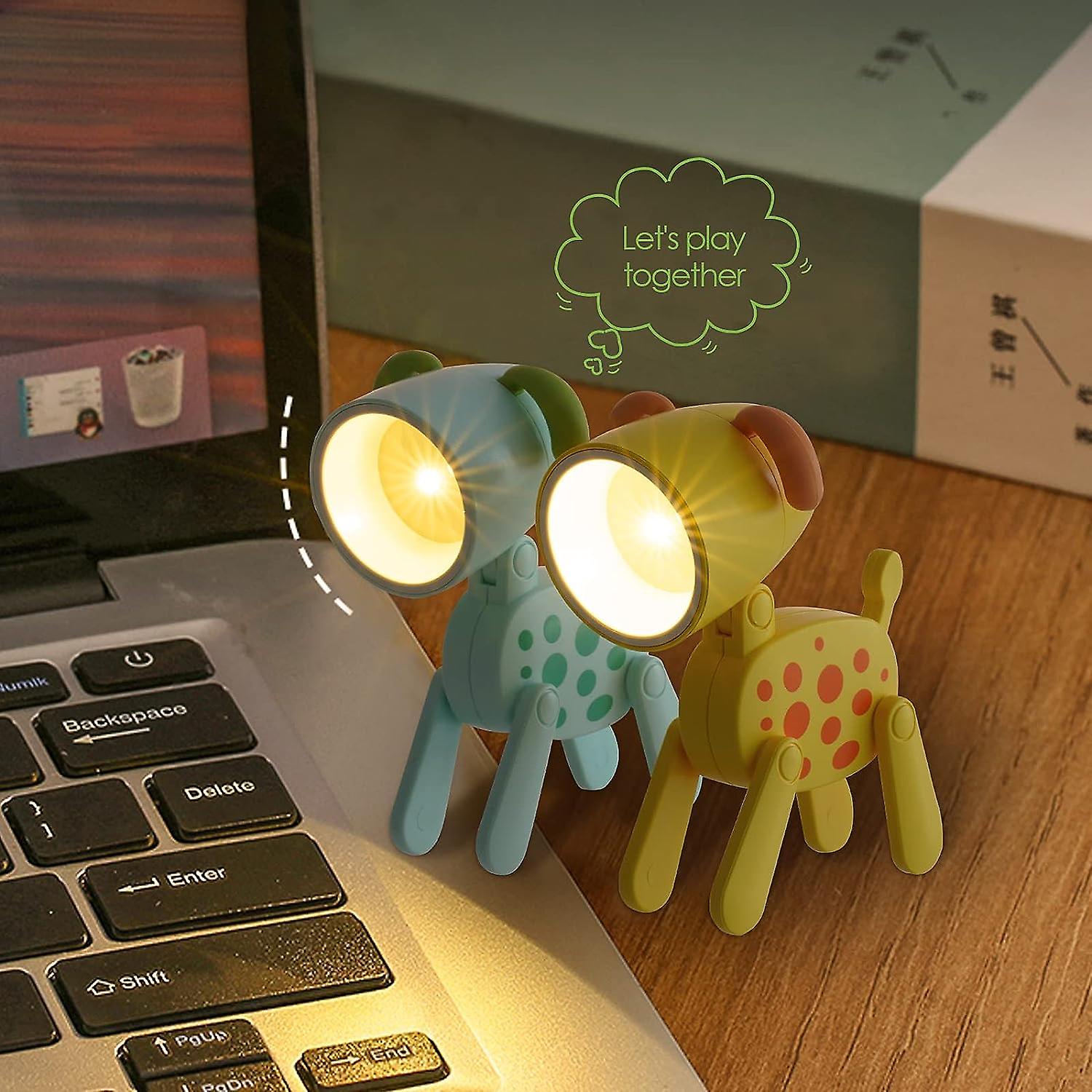 Kids Mini Night Light， Set Of 6 Mini Desk Lamp， Portable Led Night Lights For Kids， Adjustable Cartoon Deer/puppy/dinosaur Night Lights (puppy)