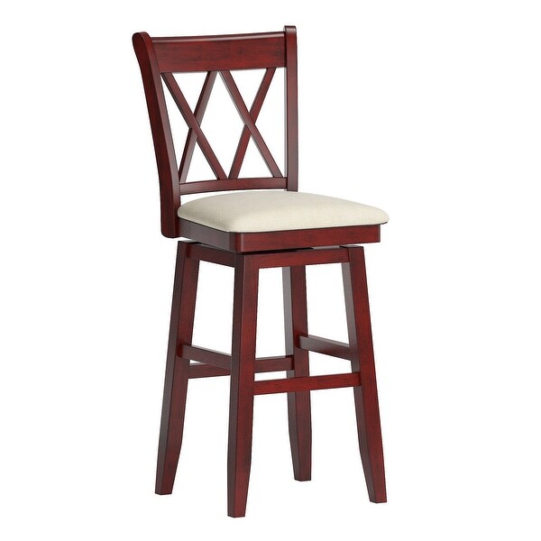 Eleanor Double X Back Wood Swivel Bar Stool by iNSPIRE Q Classic