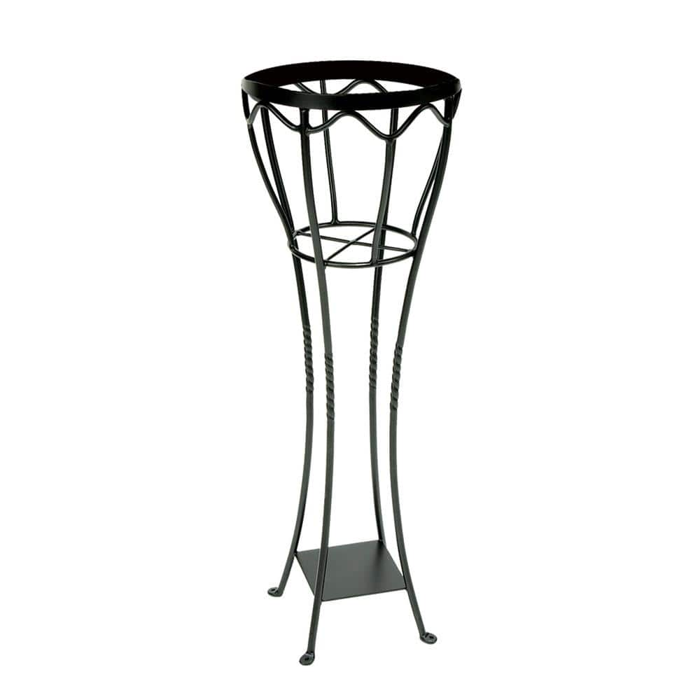 ACHLA DESIGNS 40.5 in. Tall Graphite Powder Coat Iron Indoor/Outdoor Elegant Verandah Plant Stand VPS-04