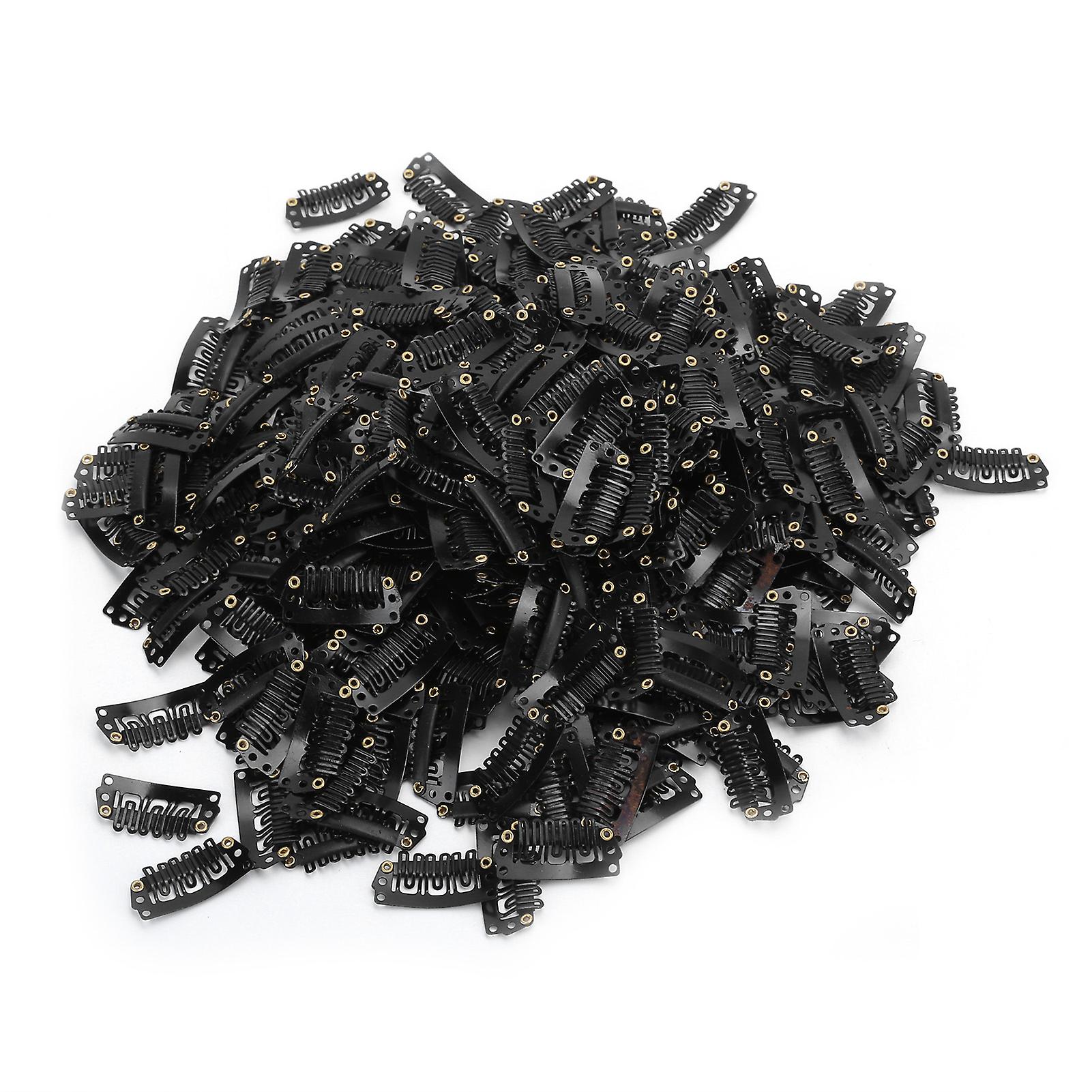 1000pcs / Bag 2.8u Hair Clips Iron Snap Clips Hair Extensions Wigs Hair Clip Accessories (black)