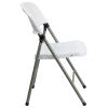 Flash Furniture HERCULES Series 330 lb. Capacity White Plastic Folding Chair with Gray Frame