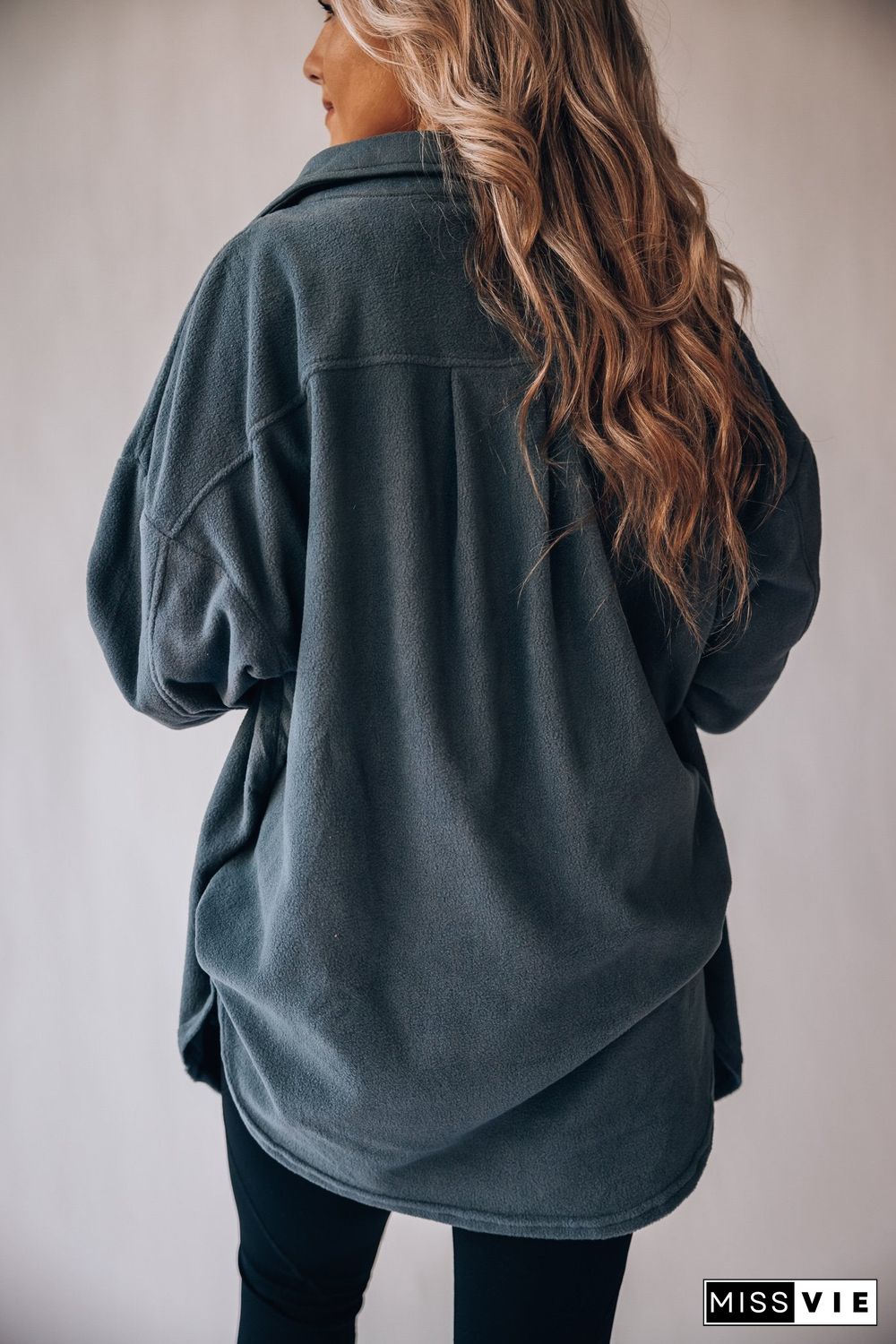 Collar Button Down Oversized Shirt Jacket