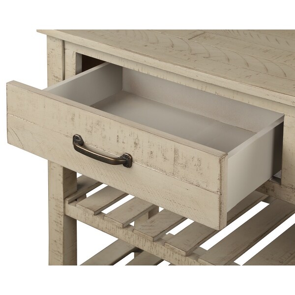 Nestfair Console Table with Drawers and 2 Tiers Shelves