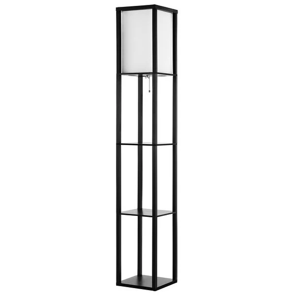 GetLedel 63-inch Etagere Floor Lamp with 3-tier Storage Shelf