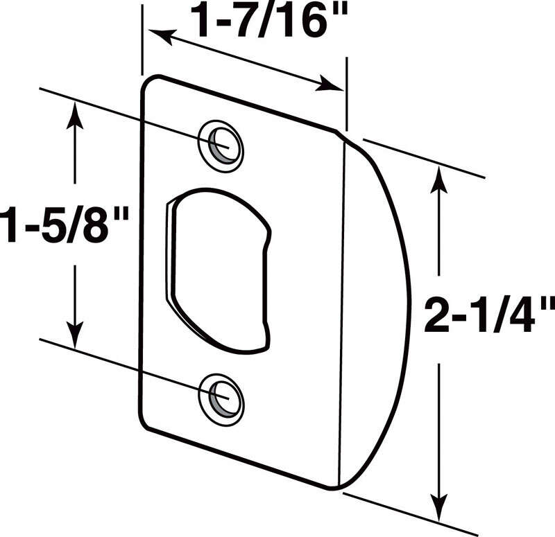 Prime-Line 2-1/4 in. H X 1-5/8 in. L Satin Nickel Steel Latch Strike Plate