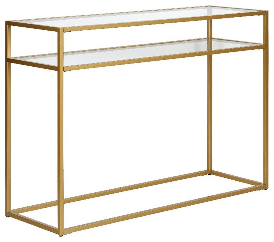 Henn ampHart 42 quotGold Console Table   Contemporary   Console Tables   by Homesquare  Houzz