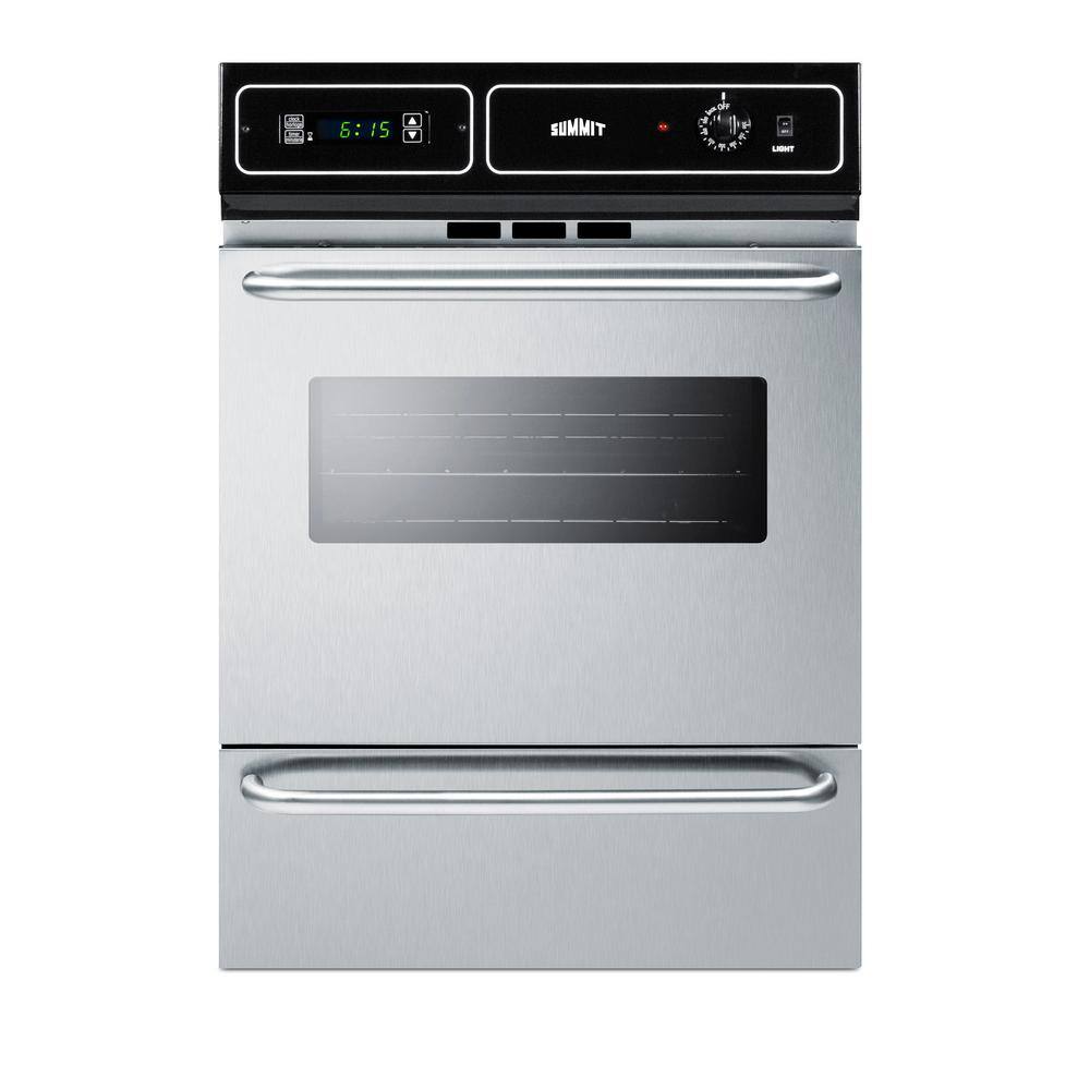 Summit Appliance 24 in. Single Electric Wall Oven in Stainless Steel TEM721BKW