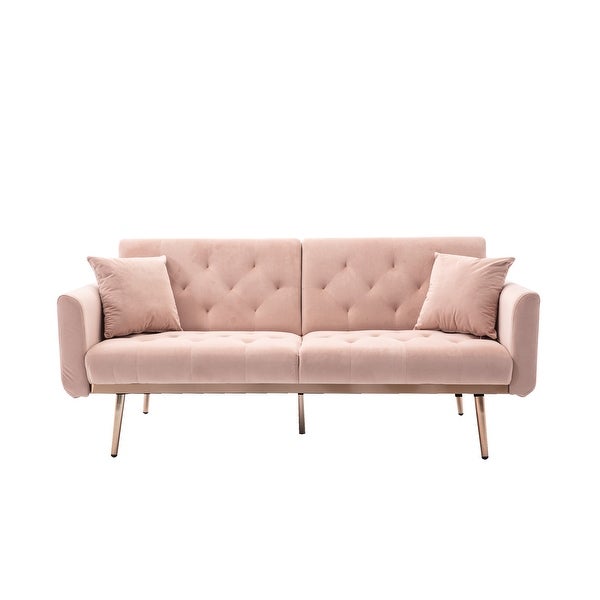 Zenith 63.78 in Velvet Modern Straight Reclining Tufted Sofa