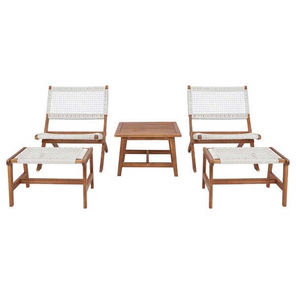 SAFAVIEH Casella Acacia/ Rope Outdoor Chair and Table Set