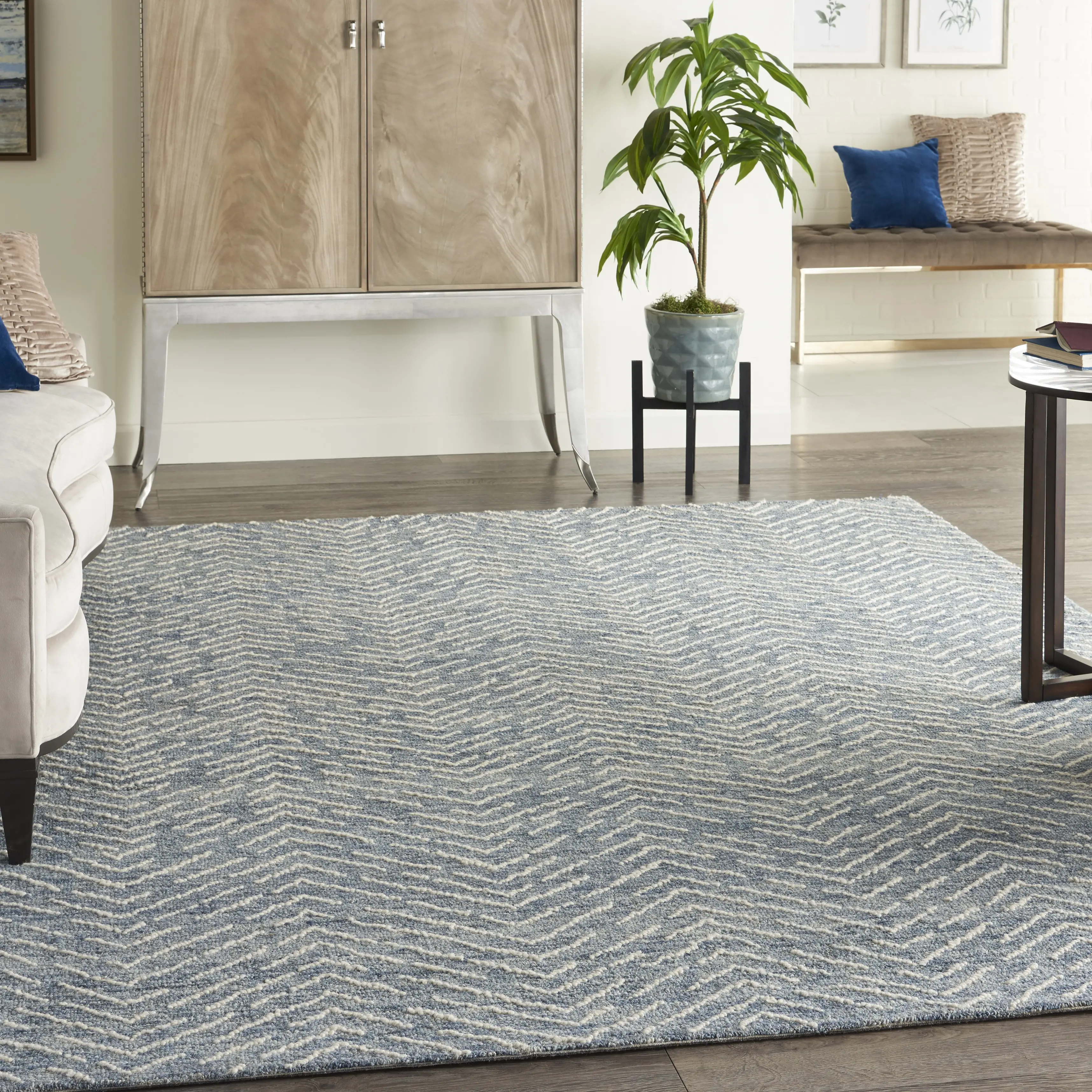 Colorado 5 x 7 Indigo and Ivory Area Rug