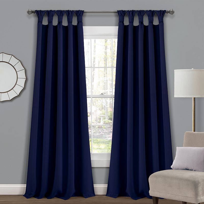 Lush Decor 2-pack Insulated Knotted Tab Top Blackout Window Curtain Set