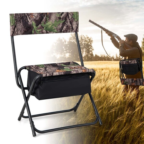 Costway Folding Hunting Chair Foldable Portable Fishing Stool with