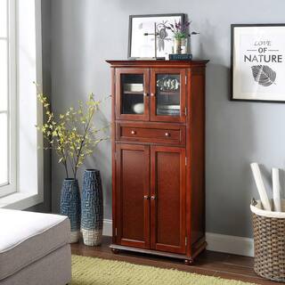 Home Decorators Collection Hampton Harbor 25 in. W 4-Door Tall Cabinet in Sequoia BF-22673-SQ