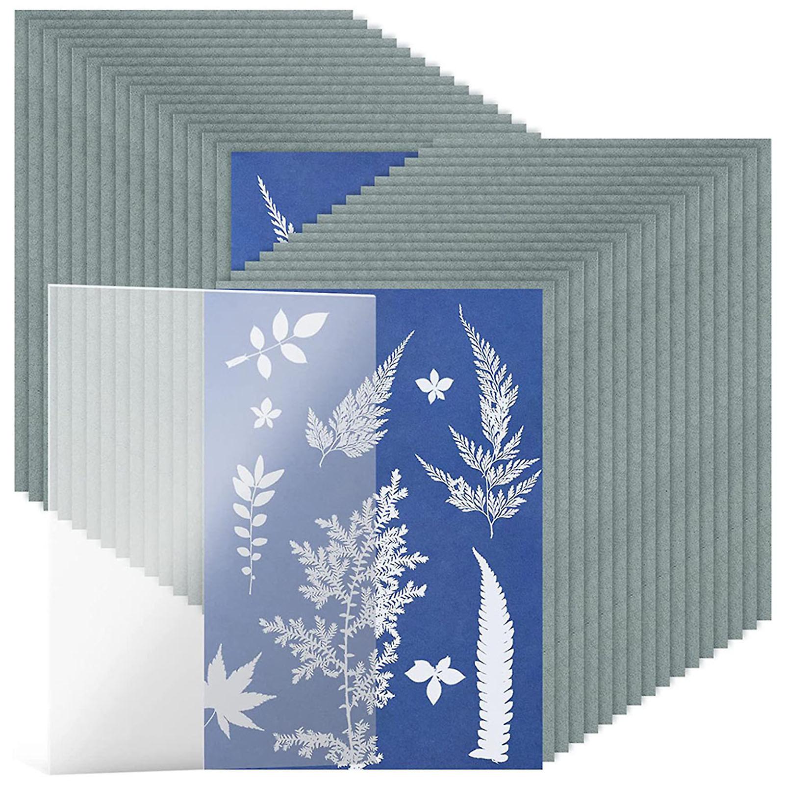 Cyanotype Paper With Pad Plate Solar Activated For Kids Arts Crafts(32pcs)