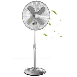 Aoibox Adjustable-Height 16 in. Black Oscillating Energy Save Pedestal Stand Fan All Metal Floor Fan for Indoor Office  Dorm HDDB866-SL