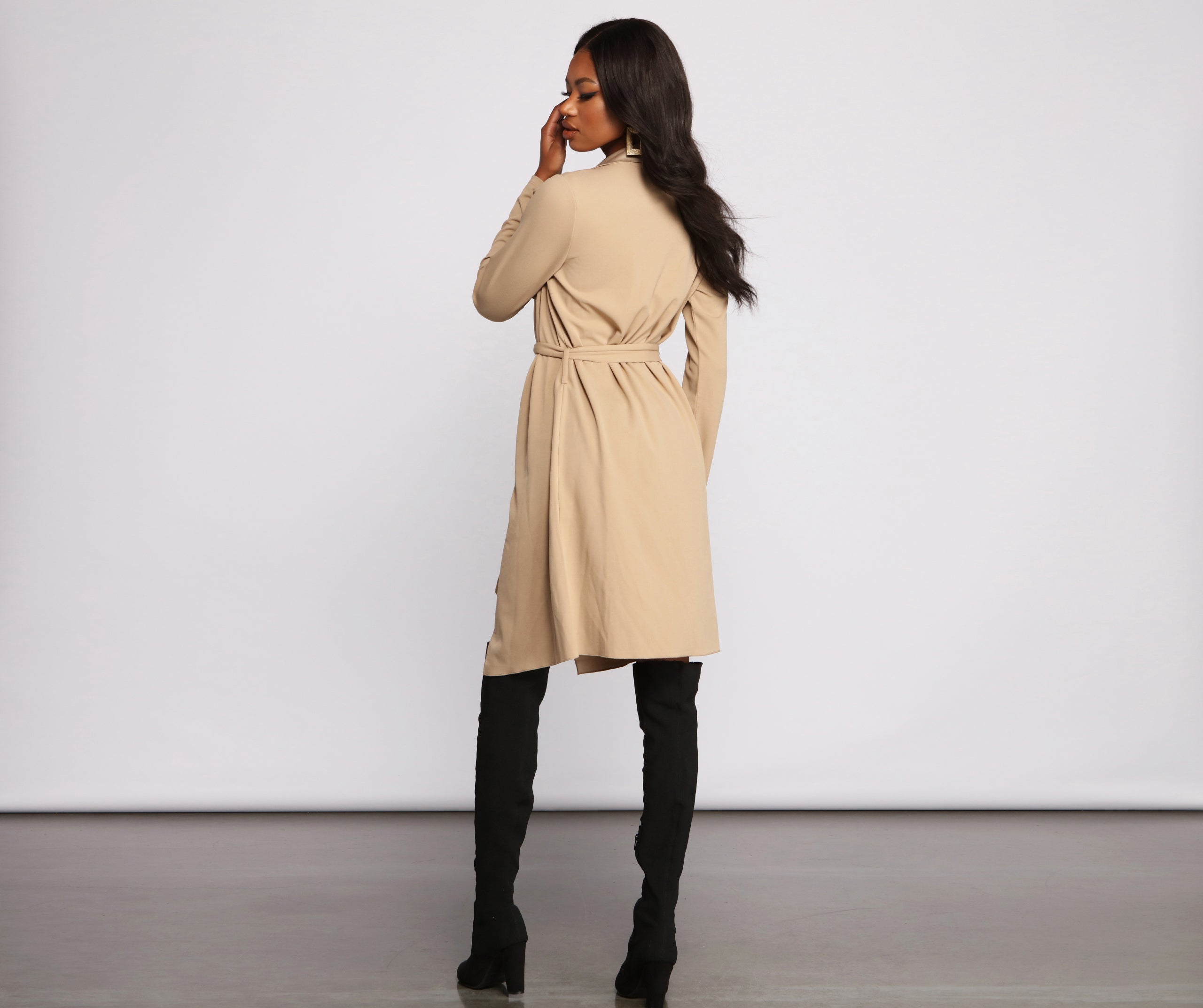 Girl On The Go Tie Front Trench