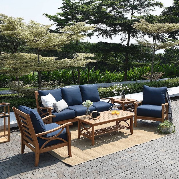 Abbington Teak Patio Sofa With Cushion Cambridge Casual