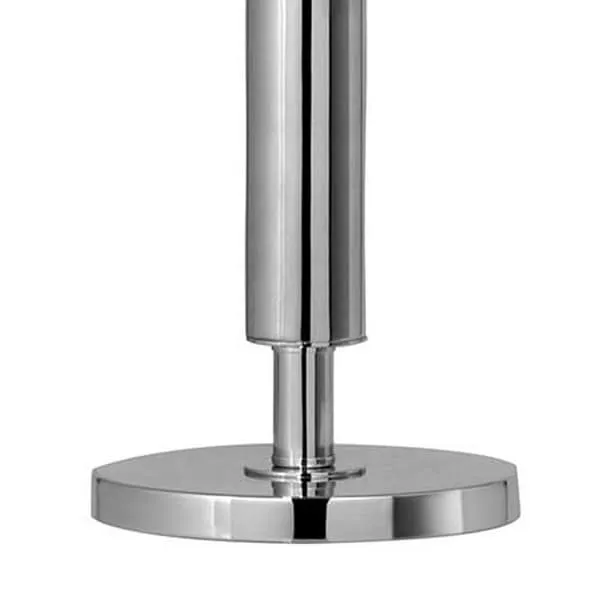 Metal Table Lamp with Tubular Support and Push Through Switch， Silver