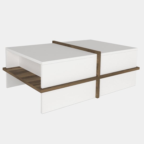 Scandinavian Style 35 Inch Modern Wood Rectangular Coffee Table