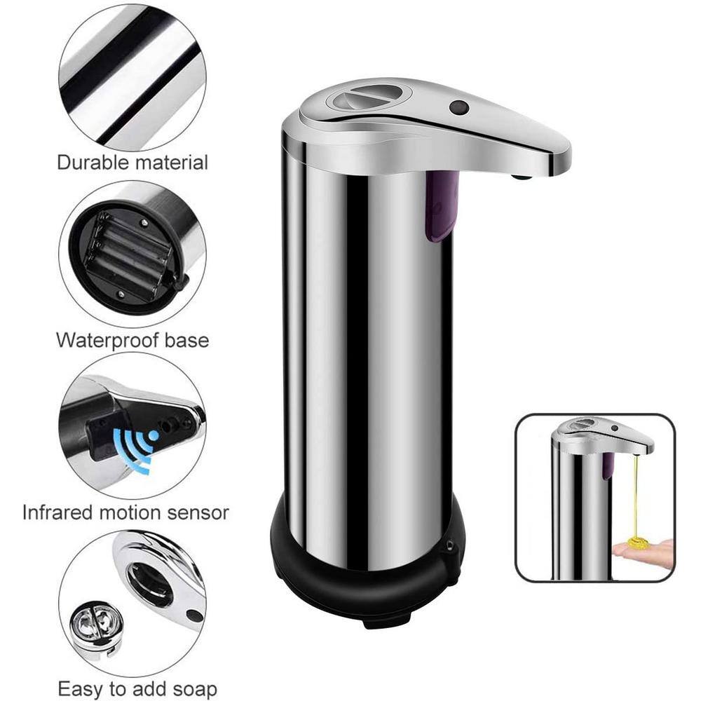 LIGHTSMAX 280 ml. Touch-free Stainless Steel Automatic Hand Liquid Soap Dispenser ASD