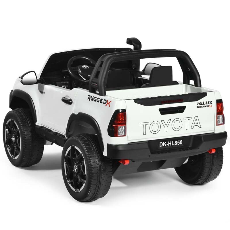 Licensed Toyota Hilux 2-Seater Kids Ride on Car 4WD 2x12V Battery Powered Riding Toy Truck with Remote