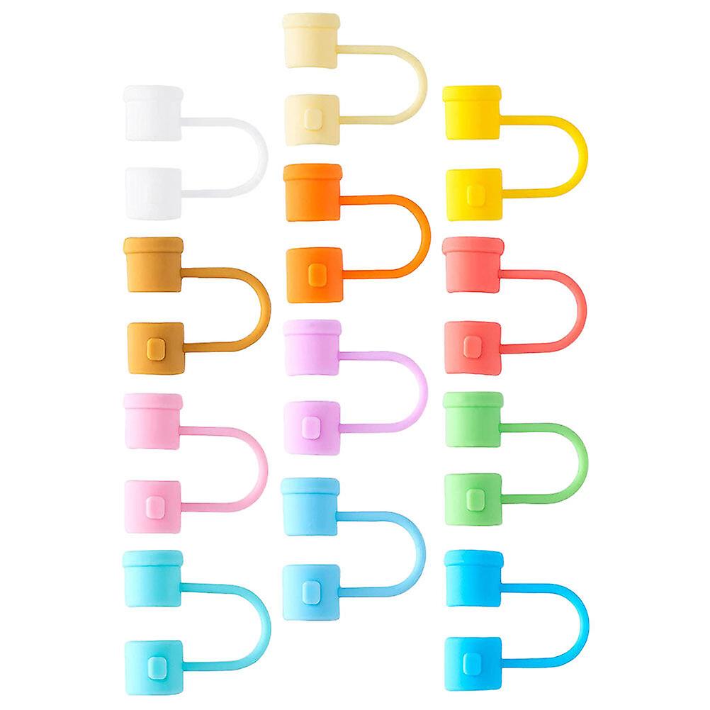 12pcs Reusable Straw Cover Cap Silicone Straw Tip Covers Drinking Straw Protective Caps Straw Toppers