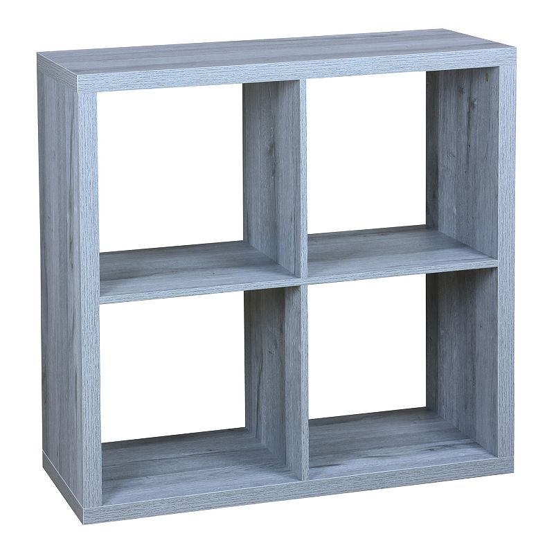 Home Basics 4 Open Cube Organizing Wood Storage Shelf