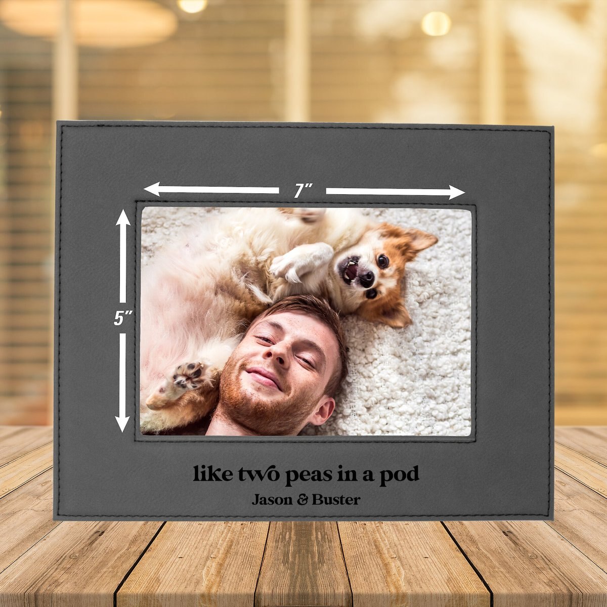 904 Custom Personalized Pet Name Leatherette Picture Frame