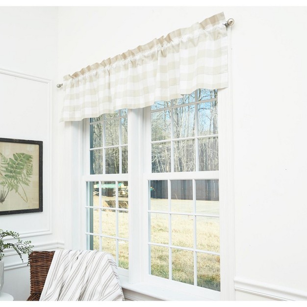 C amp f Home Franklin Pebble Gingham Check Window Valance Curtain