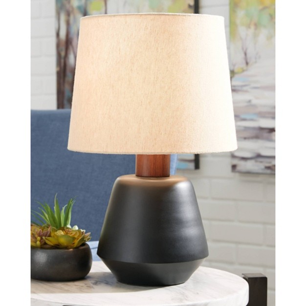 Ancel Metal Table Lamp Black brown Signature Design By Ashley