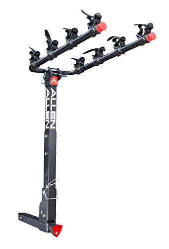 Allen Sports Deluxe Locking Quick Release 4-Bike Carrier fits 2 in receiver hitch， 140 lbs capacity， Model 542QR