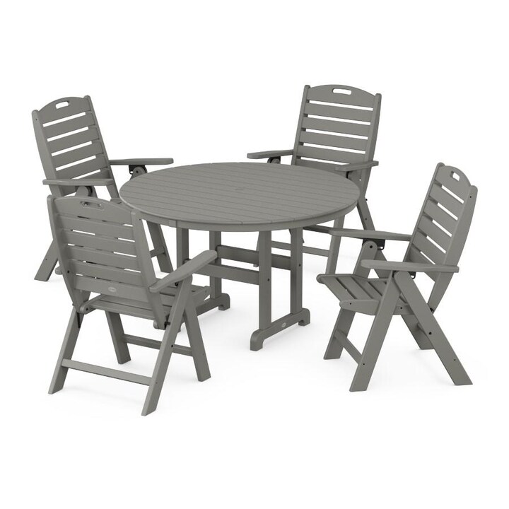 POLYWOOD Nautical 5-Piece Dining Set in Slate Grey