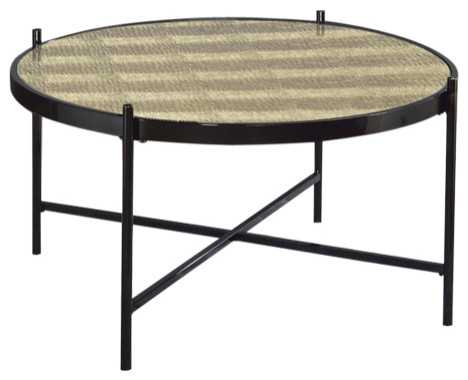 ACME Bage II Coffee Table  Black and Glass   Industrial   Coffee Tables   by GwG Outlet  Houzz