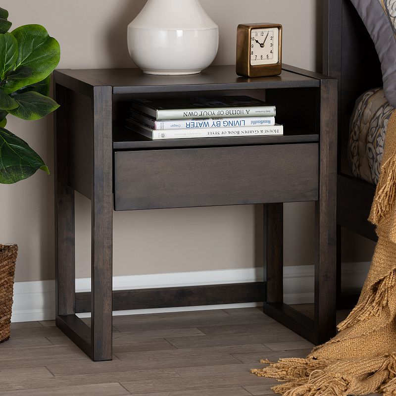 Baxton Studio Inicio Brown Nightstand