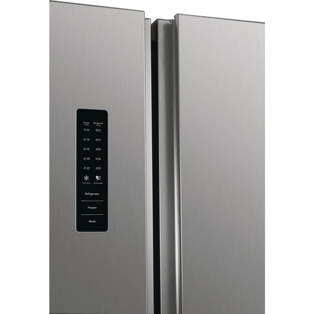 Frigidaire 36 in. 18.8 cu. ft. Side by Side Refrigerator in Brushed Steel Counter Depth FRSG1915AV