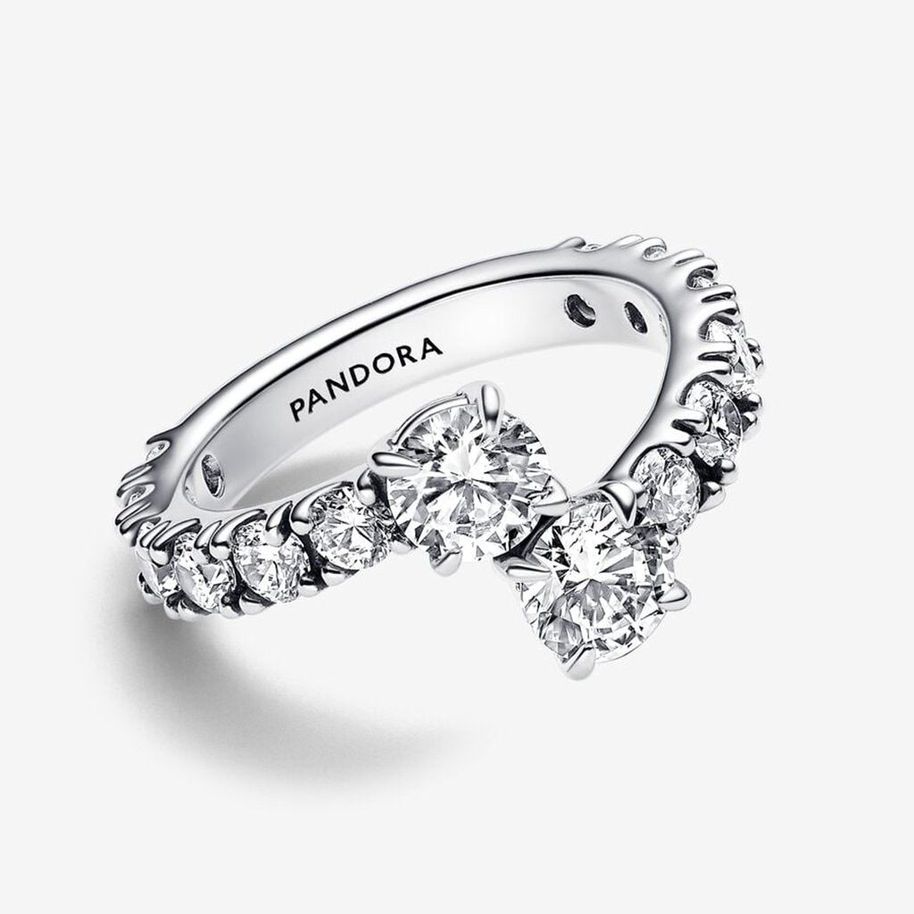 PANDORA  Sparkling Overlapping Band Ring - Sterling Silver