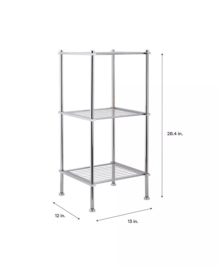 Neu Home 3 Tier Freestanding Shelving Tower in Chrome