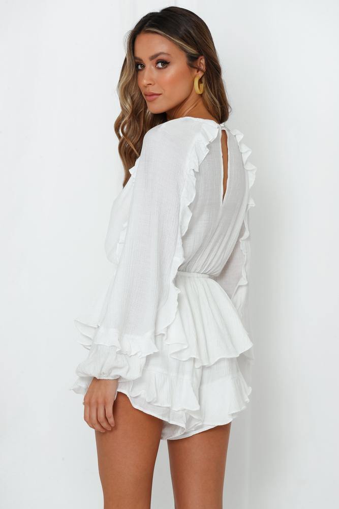 Not Around Romper White