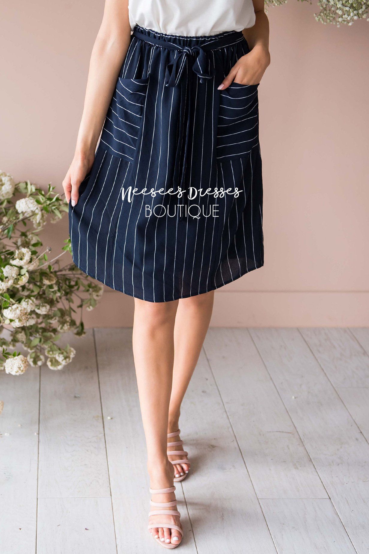 Pretty In Love Pinstripe Skirt