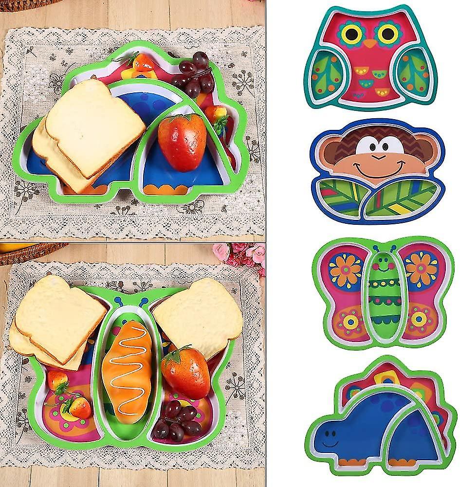 Botao Dining Dish Lovely Animal-shaped Resin Tableware Anti-slip Divided Dinner Plate Bowl Cartoon Dish Tray For Toddlers，dinosuar(1pc， Color)