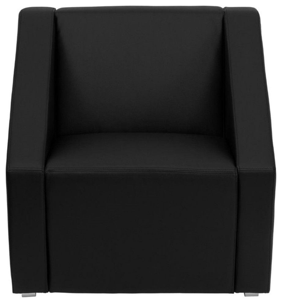 Flash Furniture Hercules Smart Leather Reception Accent Chair in Black   Contemporary   Armchairs And Accent Chairs   by Homesquare  Houzz