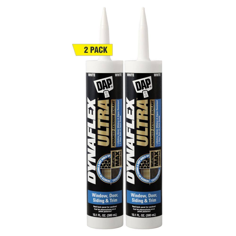 DAP Dynaflex Ultra 10.1 oz. White Advanced Exterior Window Door and Siding Sealant (2-Pack) 7079818211