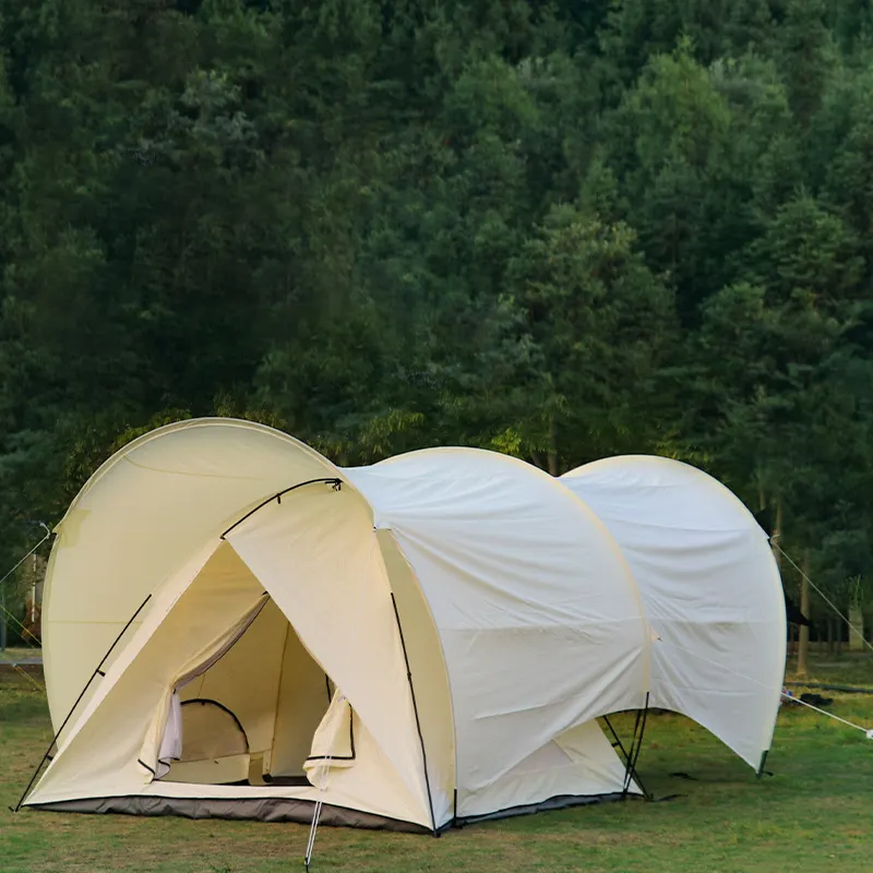 Wind and rainproof large space canopy tent 2 in 1 (3 4 persons) use for camping hiking