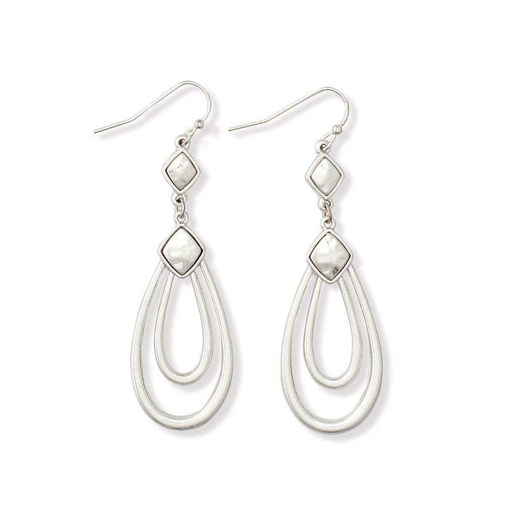 Periwinkle by Barlow  Teardrops With Hammered Accent Earrings